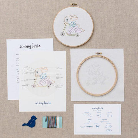 DIY embroidered hoop art kit-bunny