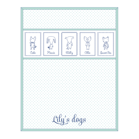 DIY embroidery pattern baby strip quilt kit-puppies