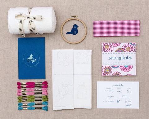 DIY embroidery baby quilt kit-vintage